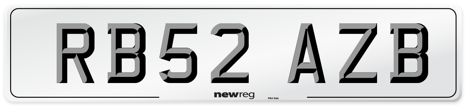 RB52 AZB Number Plate from New Reg